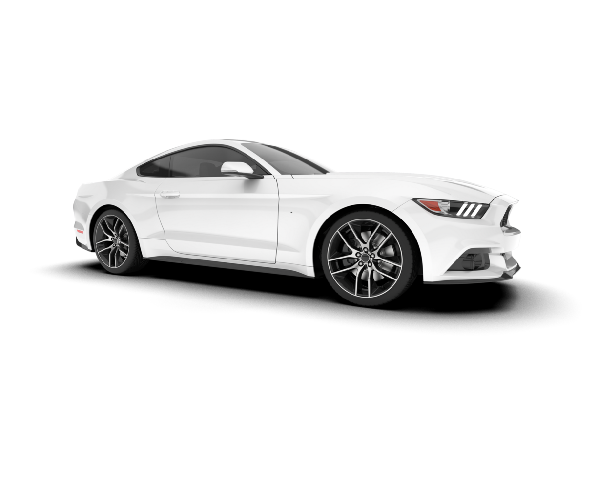 White sport car on transparent background. 3d rendering - illustration png