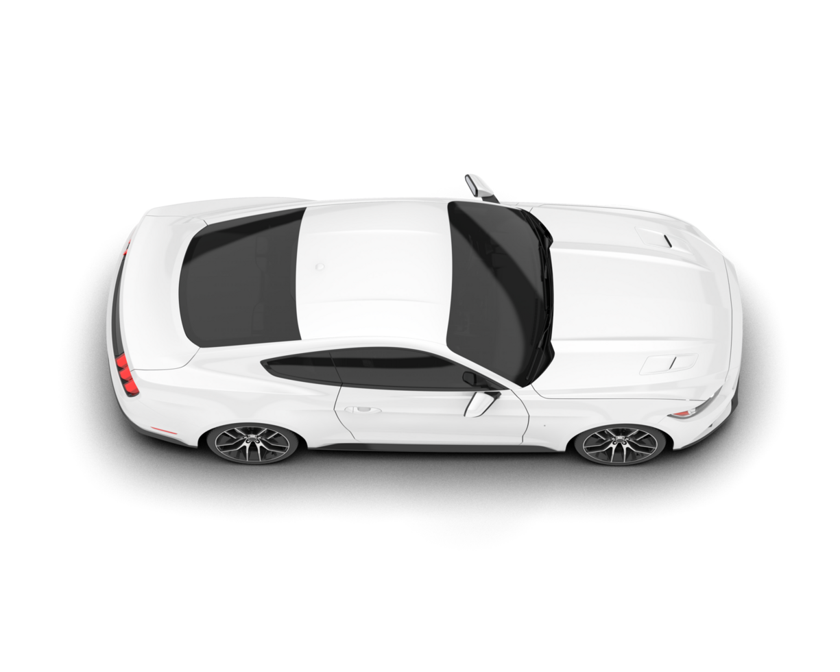 White sport car on transparent background. 3d rendering - illustration png