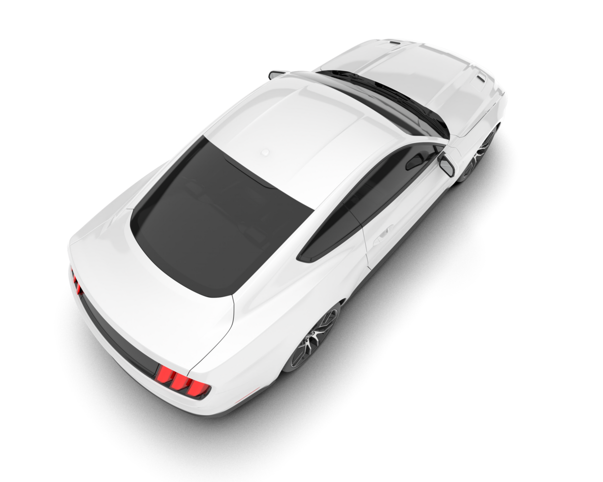White sport car on transparent background. 3d rendering - illustration png
