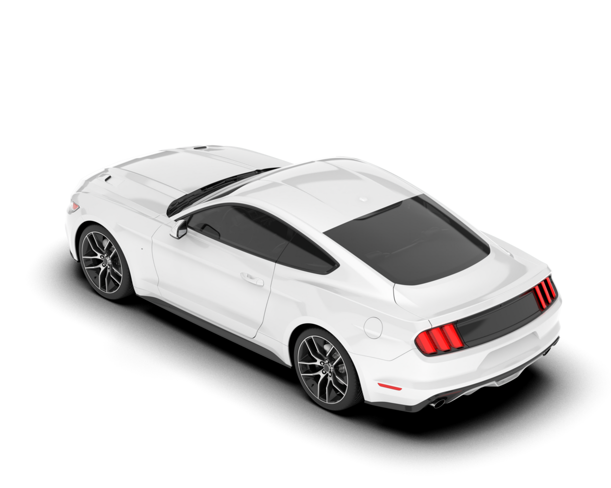 White sport car on transparent background. 3d rendering - illustration png