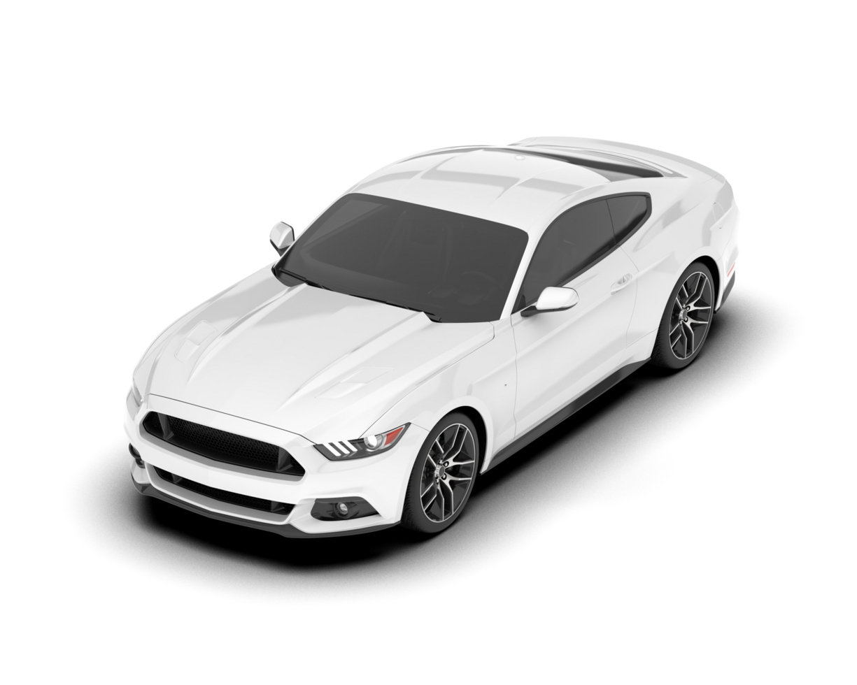 White sport car on transparent background. 3d rendering - illustration png