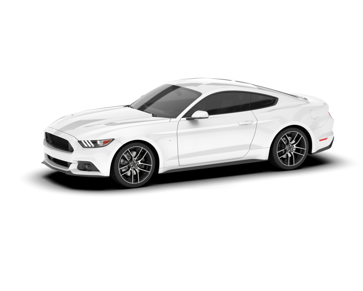 White sport car on transparent background. 3d rendering - illustration png