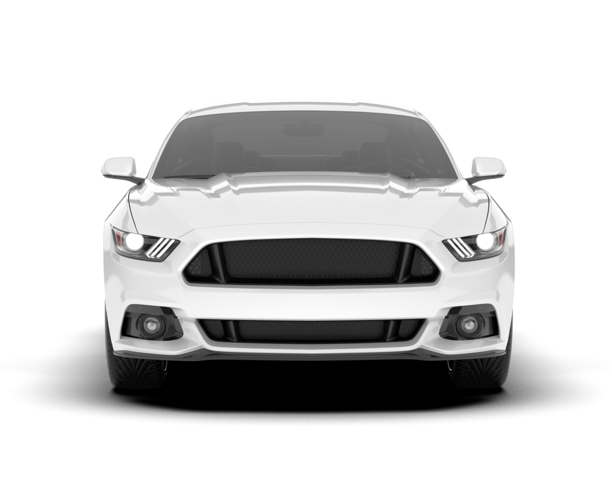 White sport car on transparent background. 3d rendering - illustration png