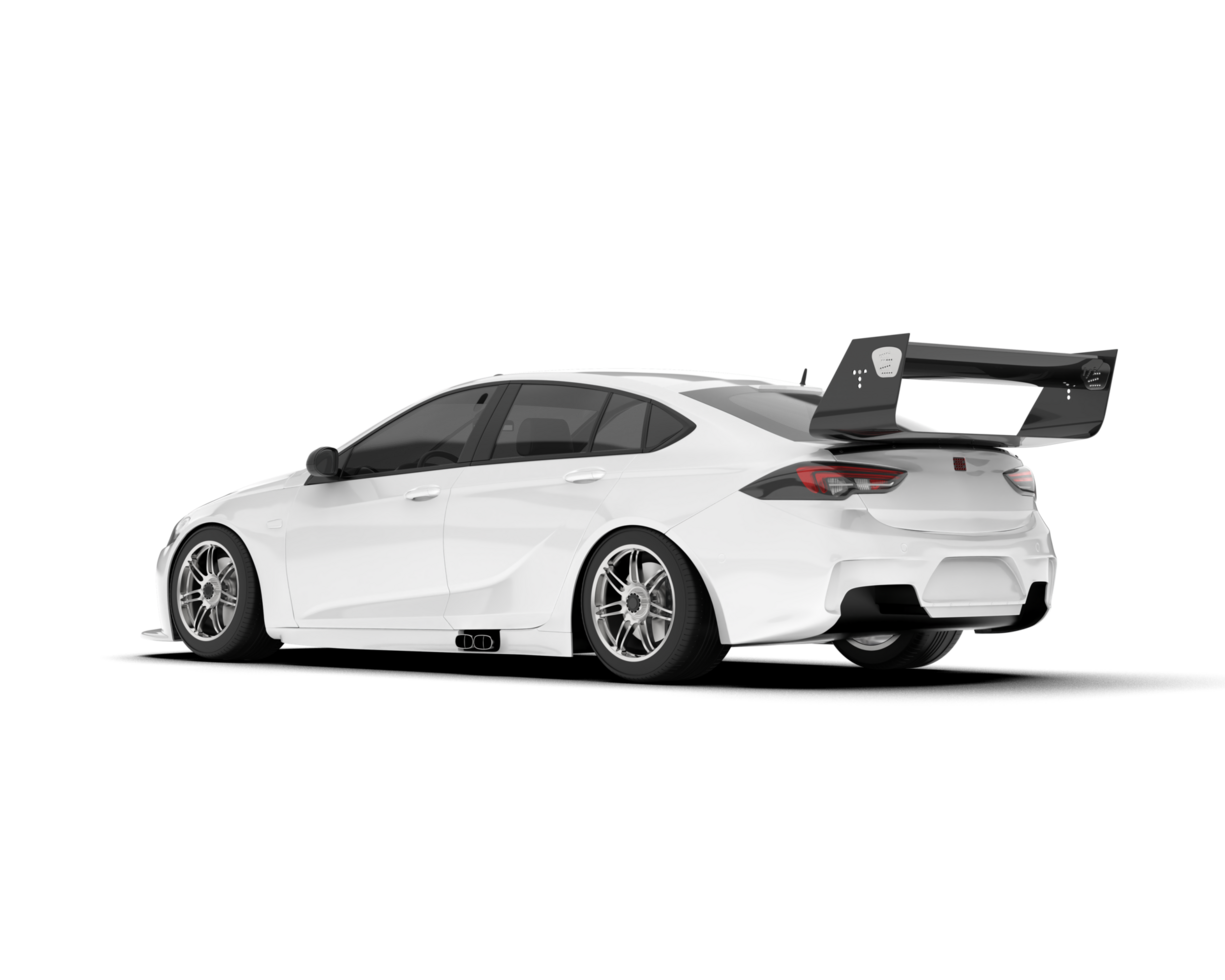 White sport car on transparent background. 3d rendering - illustration png