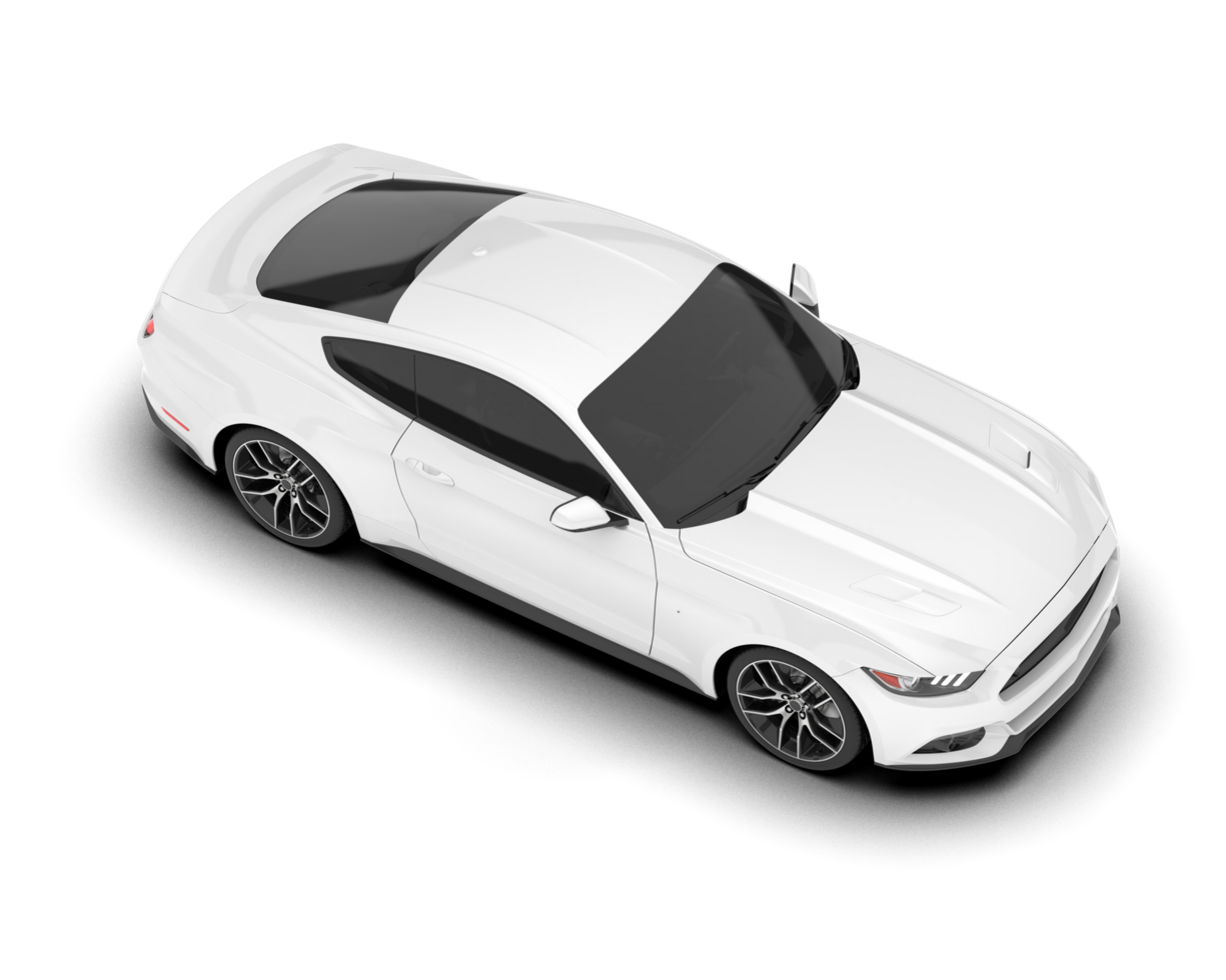 White sport car on transparent background. 3d rendering - illustration png