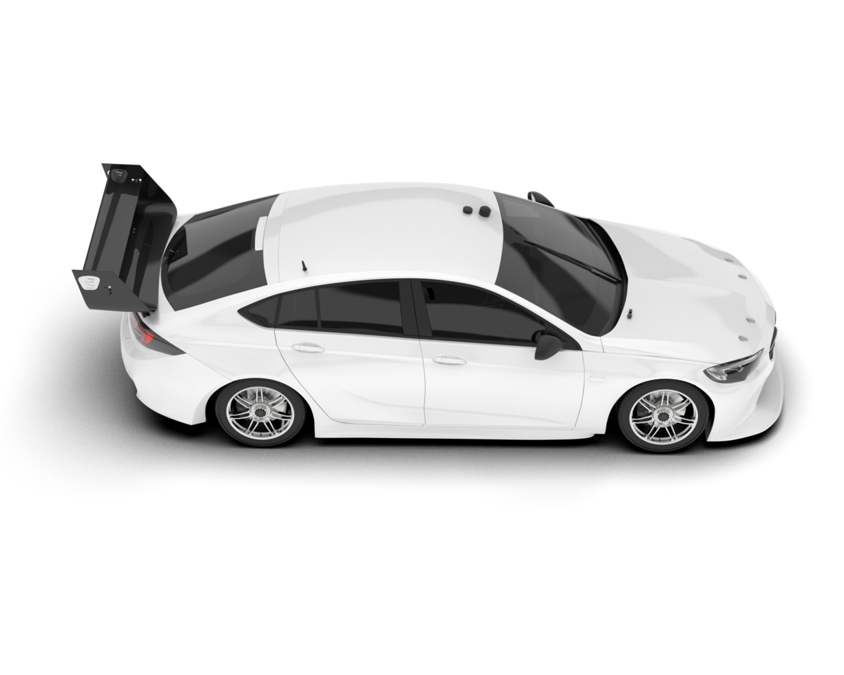 White sport car on transparent background. 3d rendering - illustration png