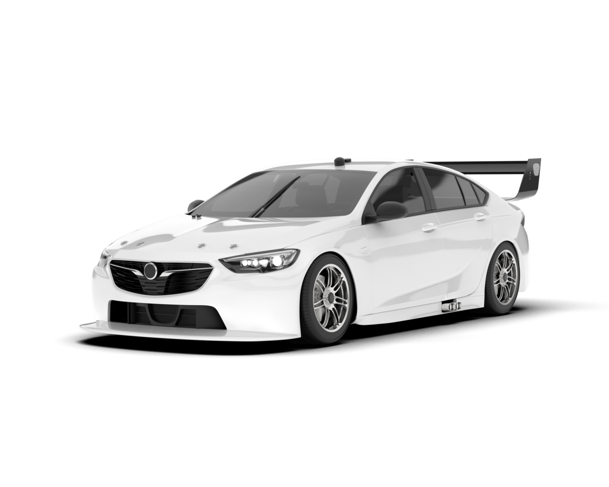 White sport car on transparent background. 3d rendering - illustration png