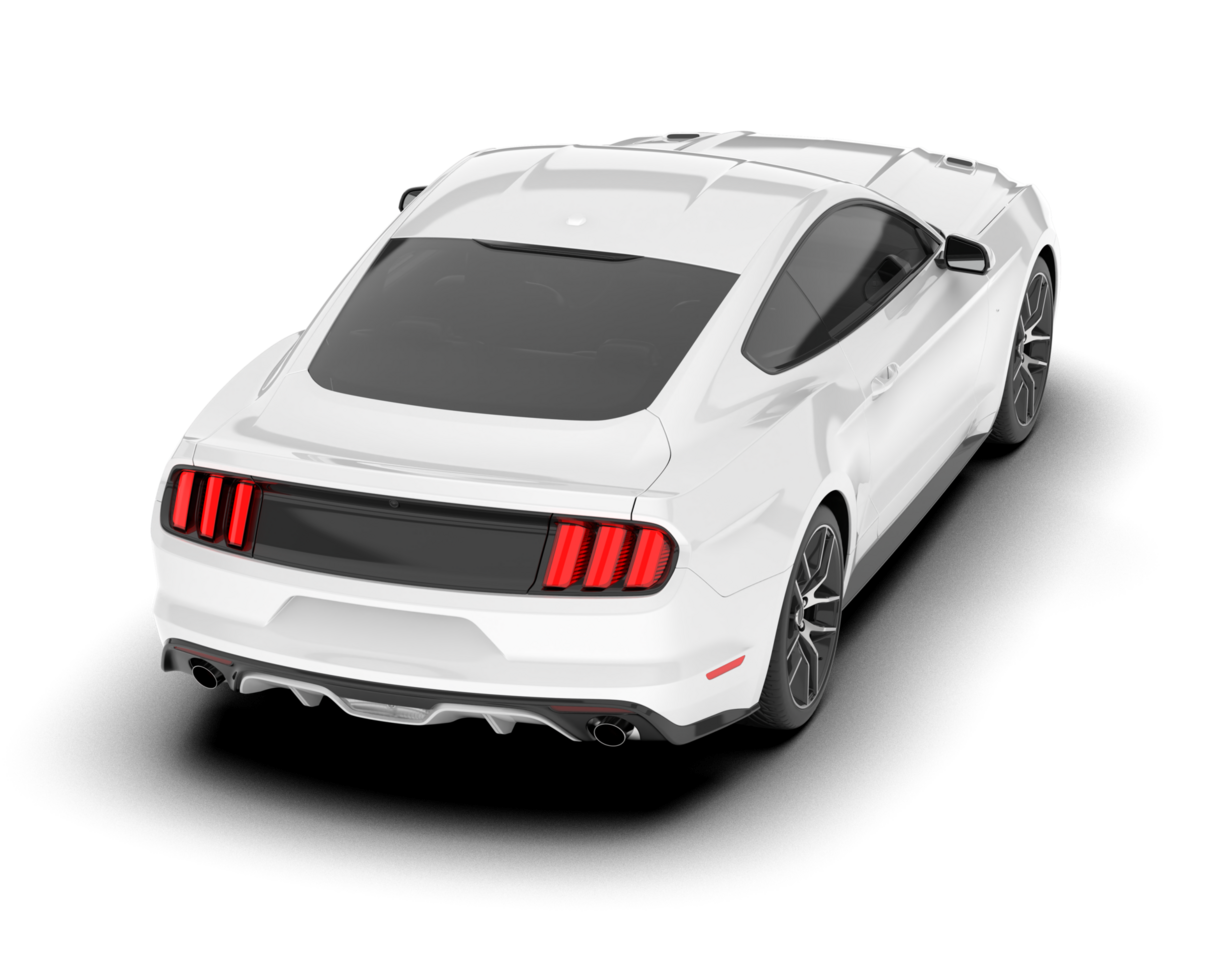 White sport car on transparent background. 3d rendering - illustration png