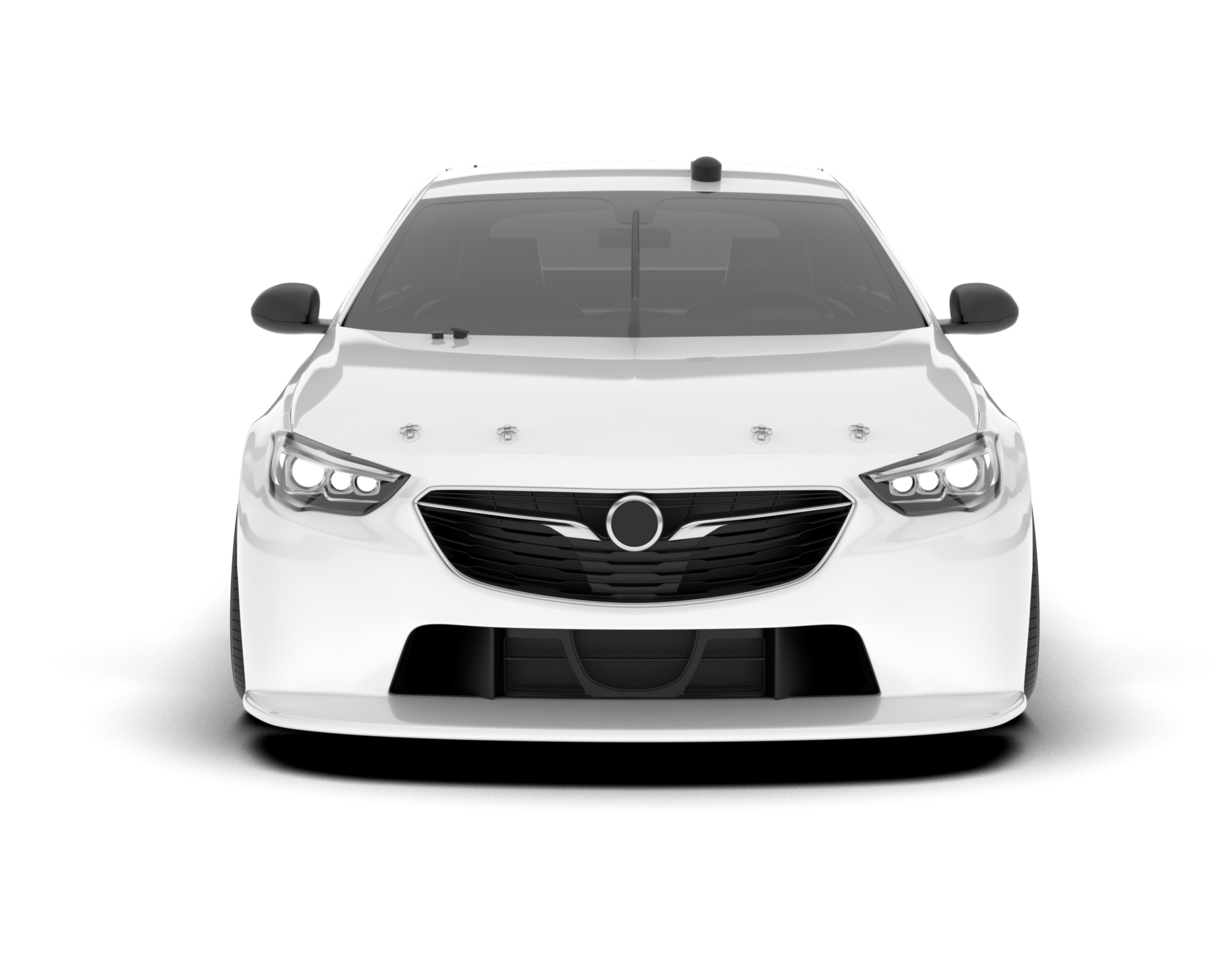 White sport car on transparent background. 3d rendering - illustration png