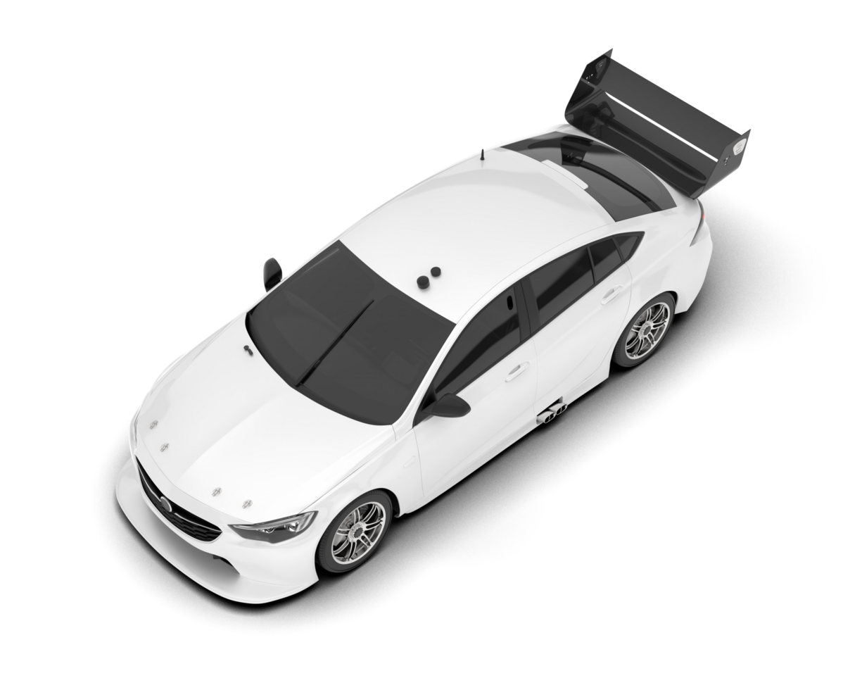 White sport car on transparent background. 3d rendering - illustration png