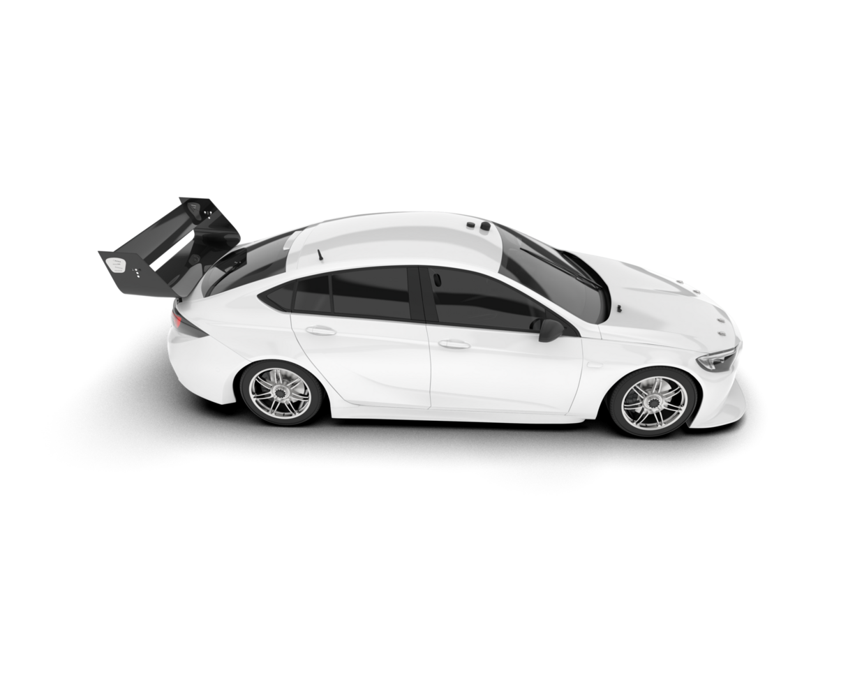 White sport car on transparent background. 3d rendering - illustration png