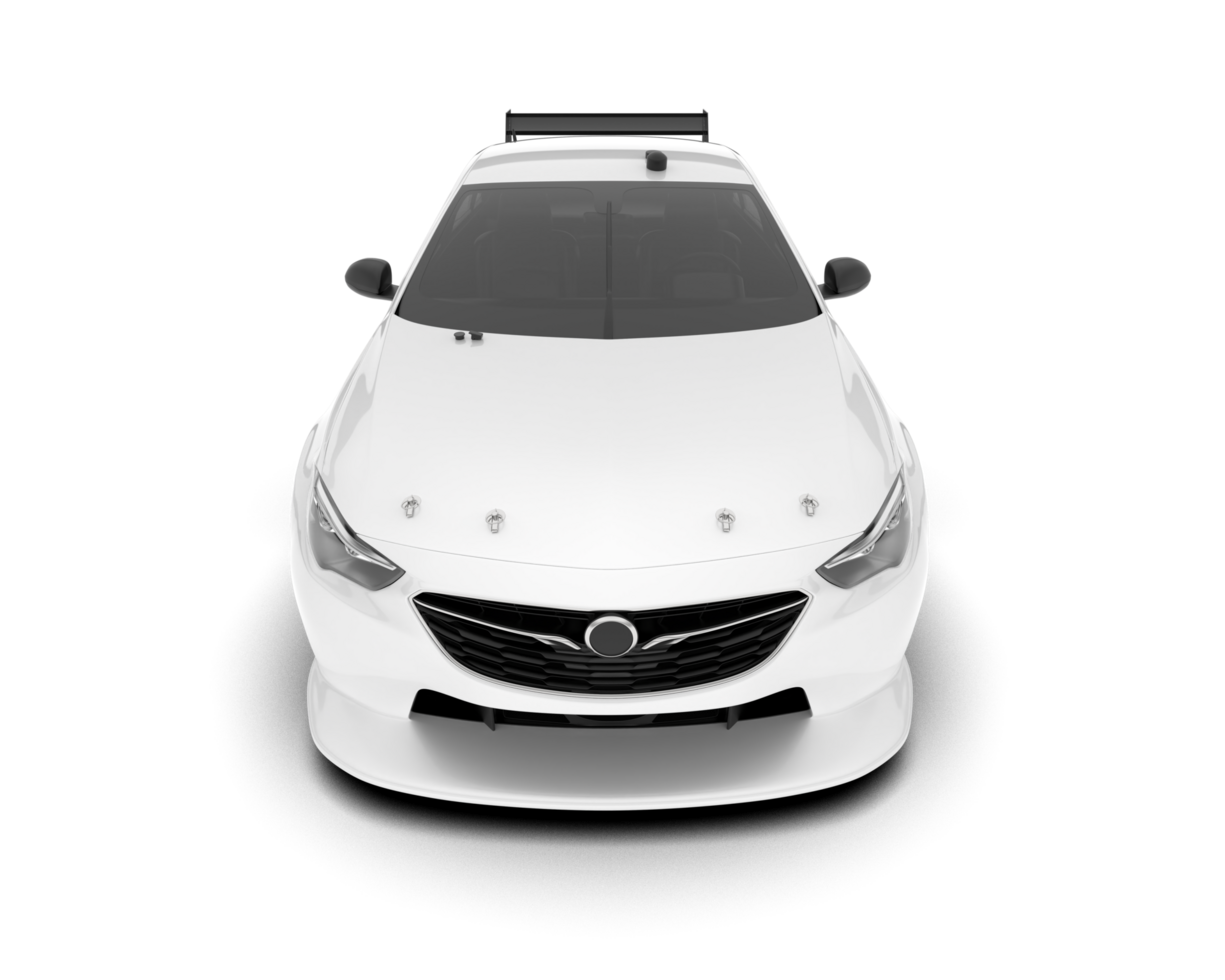 White sport car on transparent background. 3d rendering - illustration png