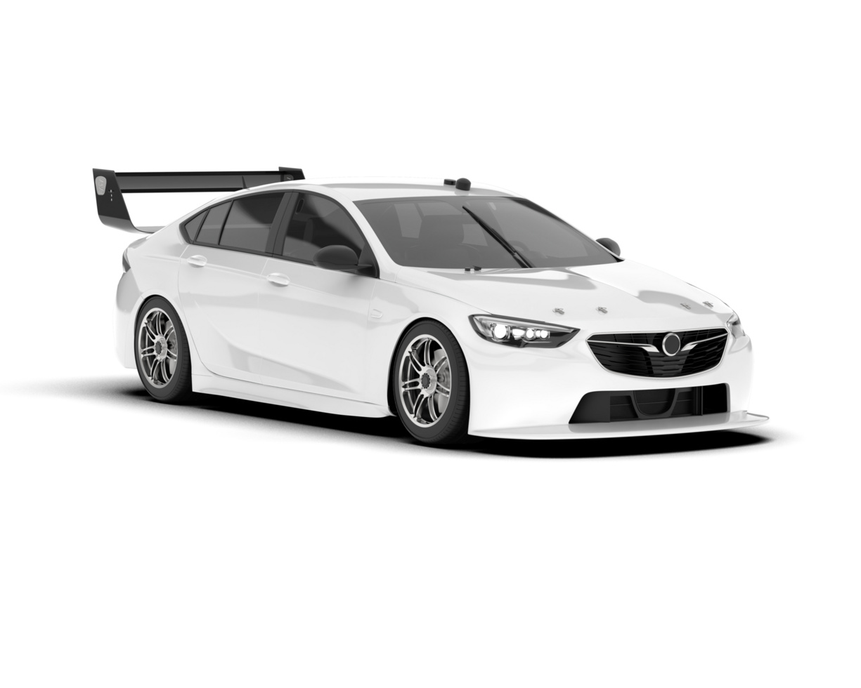 White sport car on transparent background. 3d rendering - illustration png