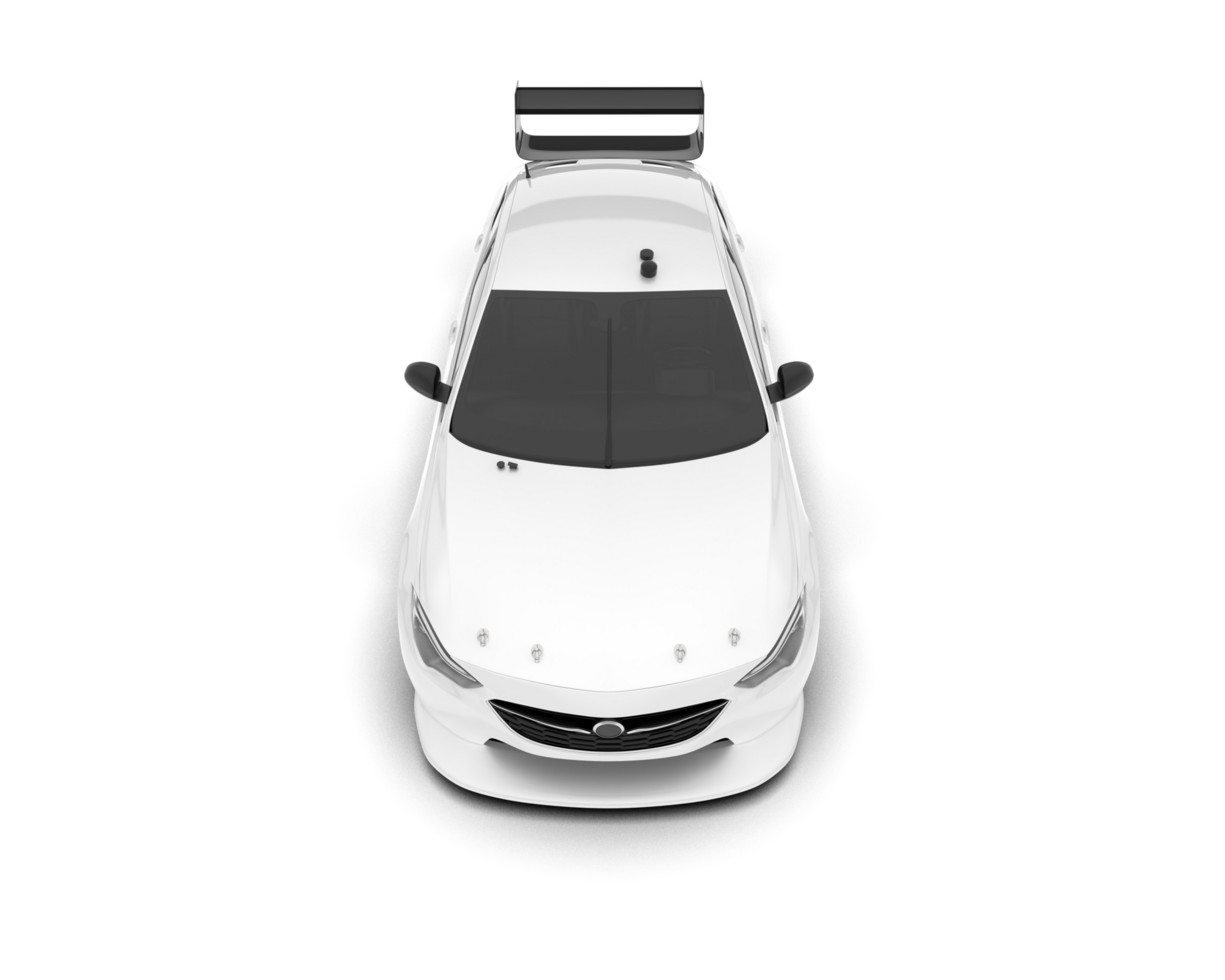 White sport car on transparent background. 3d rendering - illustration png