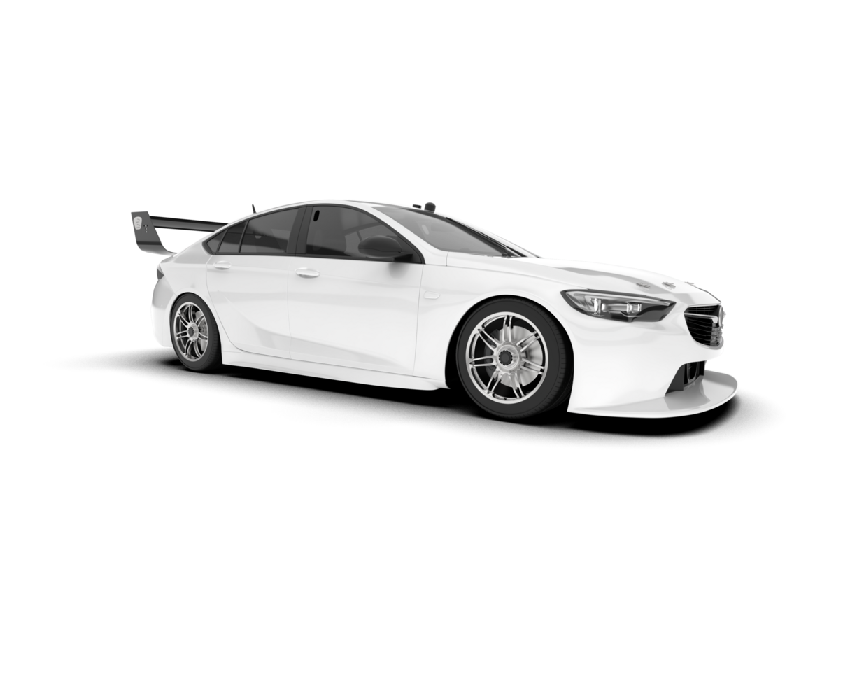 White sport car on transparent background. 3d rendering - illustration png