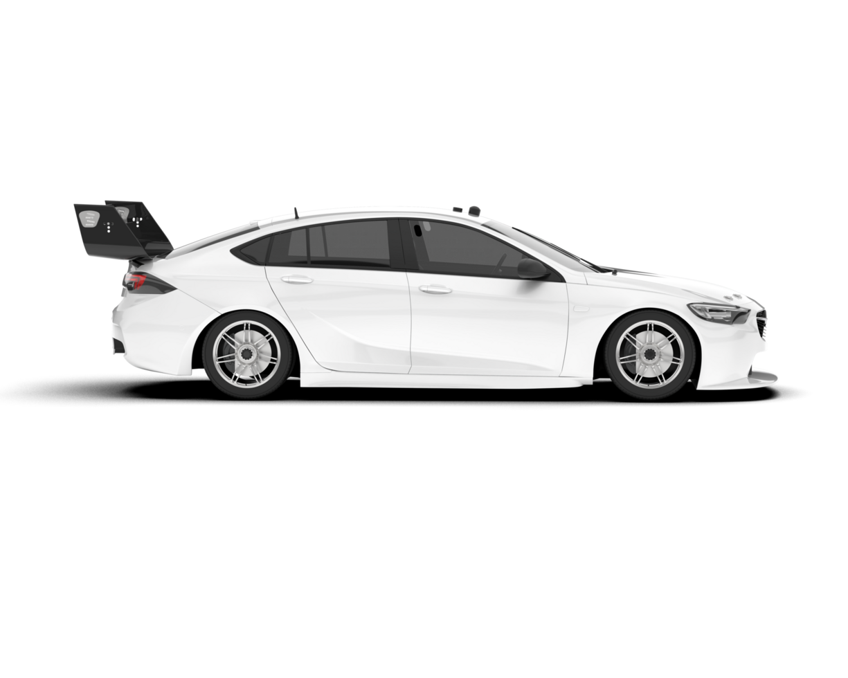 White sport car on transparent background. 3d rendering - illustration png