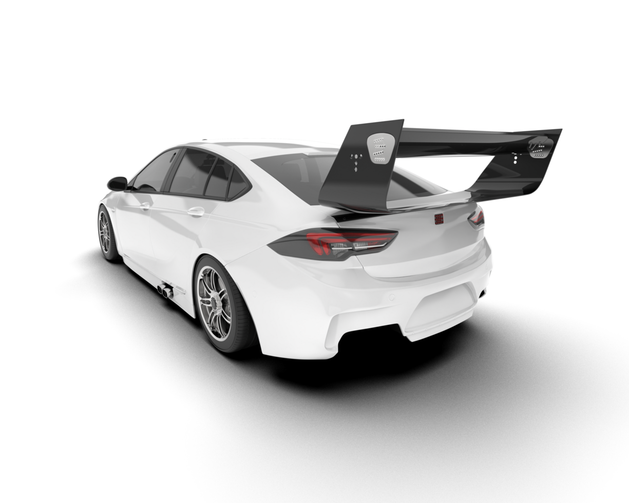 White sport car on transparent background. 3d rendering - illustration png