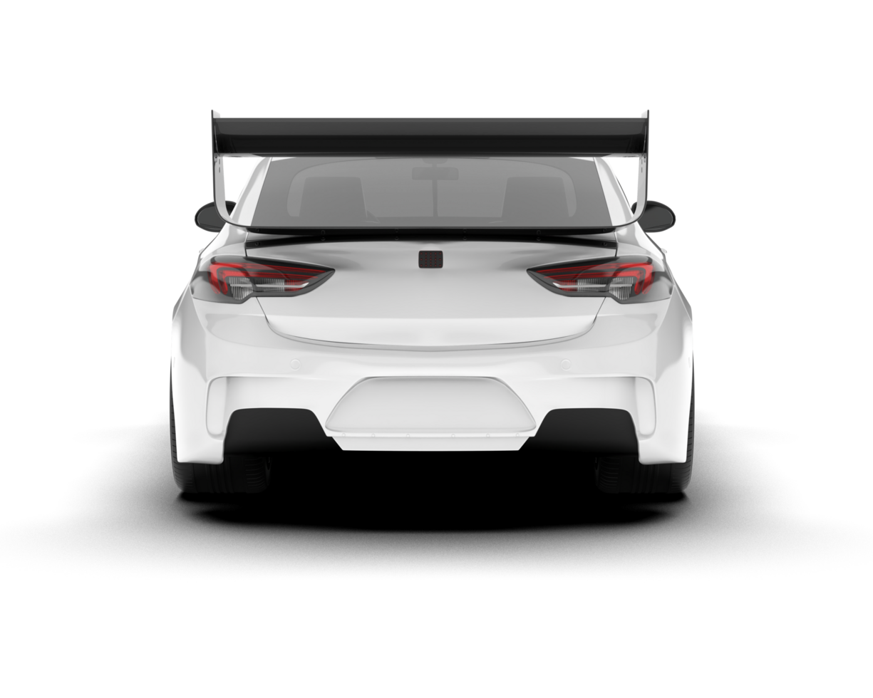 White sport car on transparent background. 3d rendering - illustration png