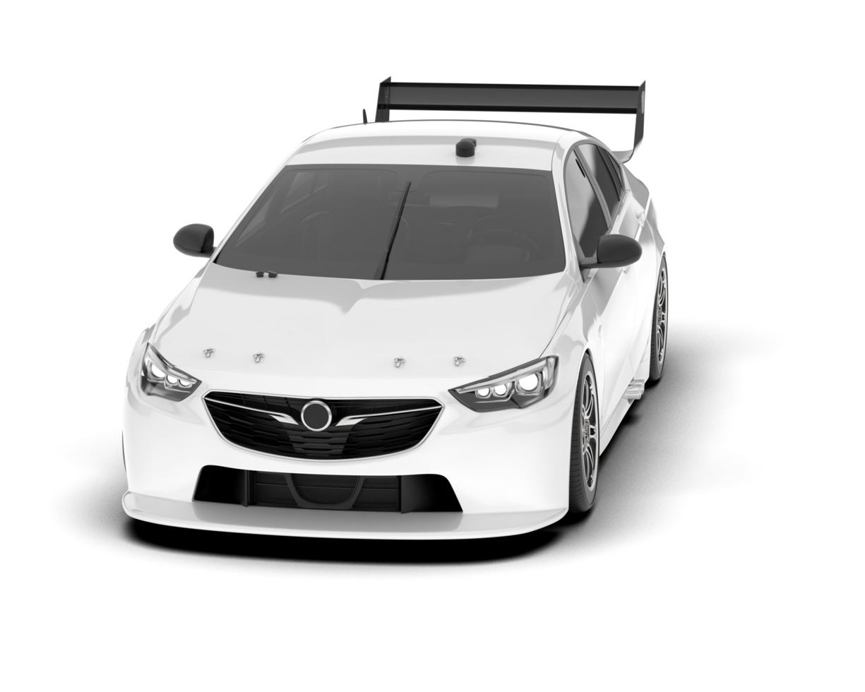 White sport car on transparent background. 3d rendering - illustration png