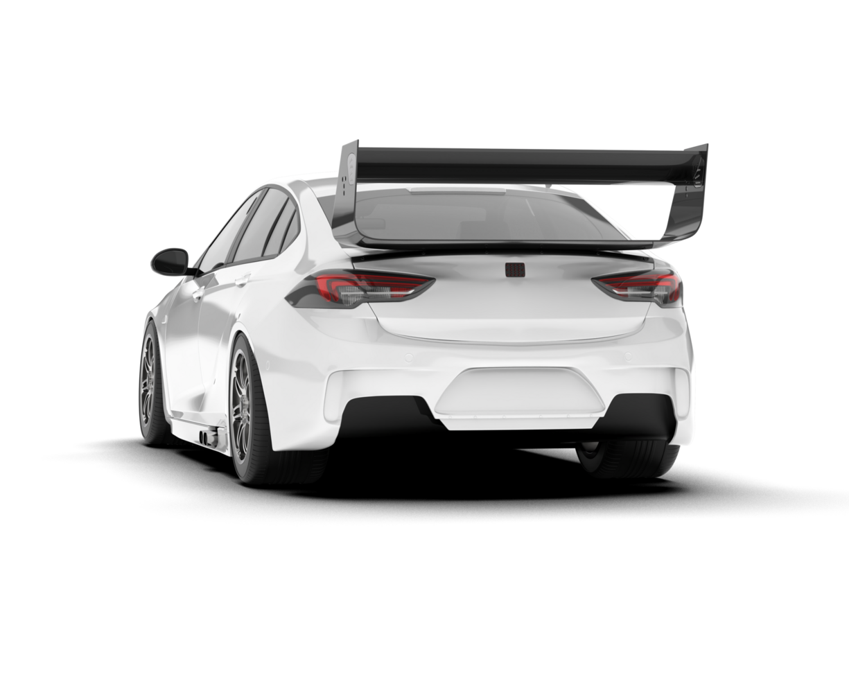 White sport car on transparent background. 3d rendering - illustration png