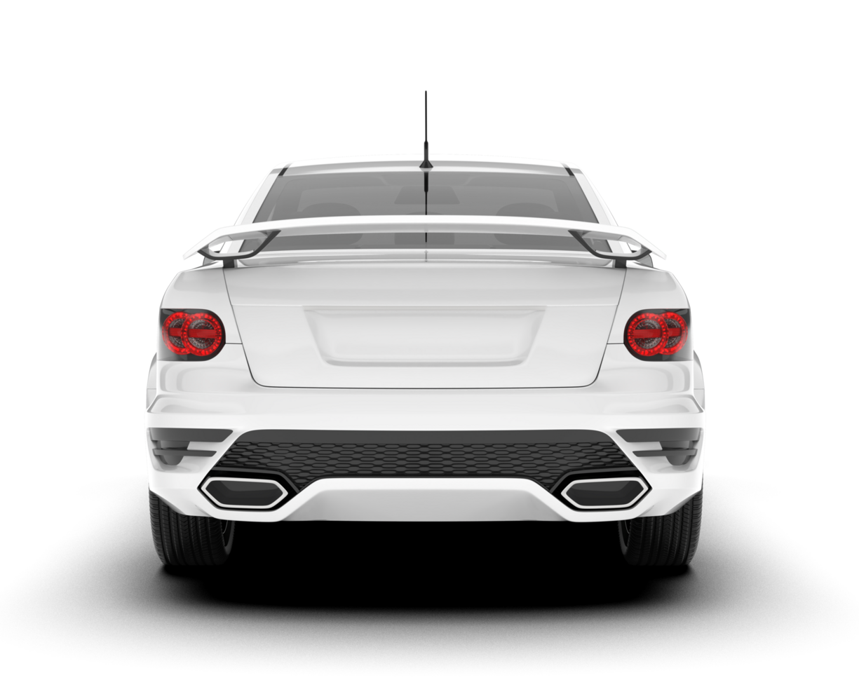 White sport car on transparent background. 3d rendering - illustration png
