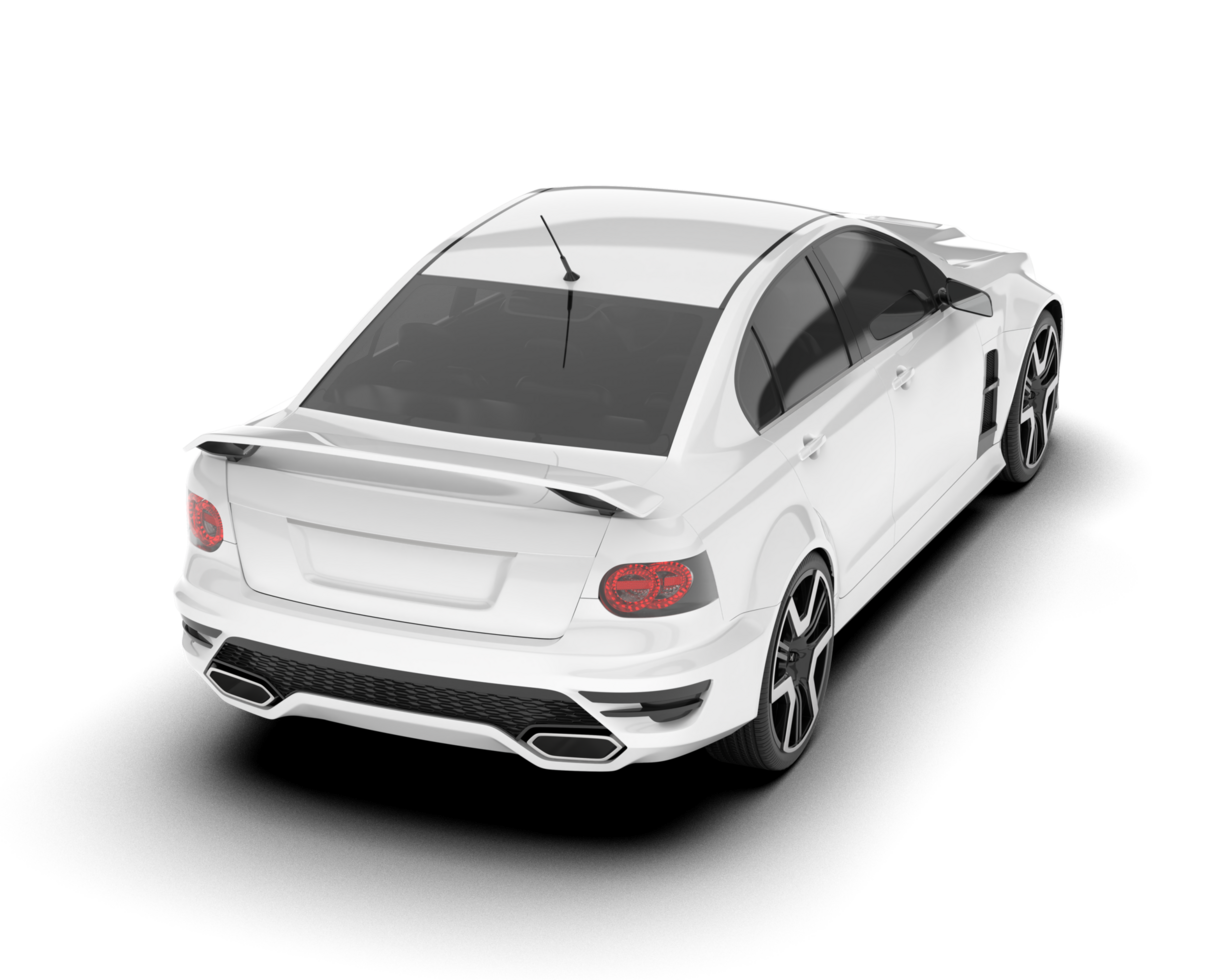 White sport car on transparent background. 3d rendering - illustration png