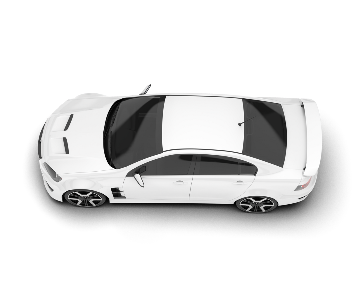 White sport car on transparent background. 3d rendering - illustration png