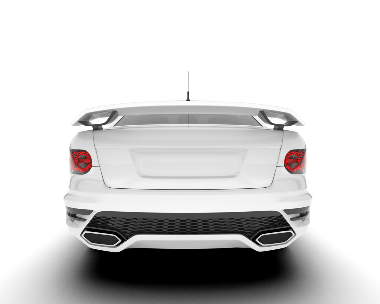 White sport car on transparent background. 3d rendering - illustration png