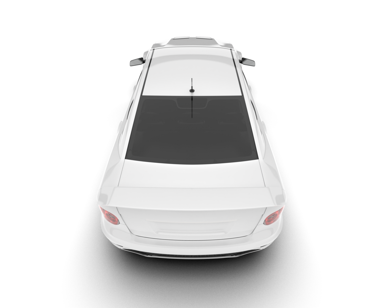 White sport car on transparent background. 3d rendering - illustration png