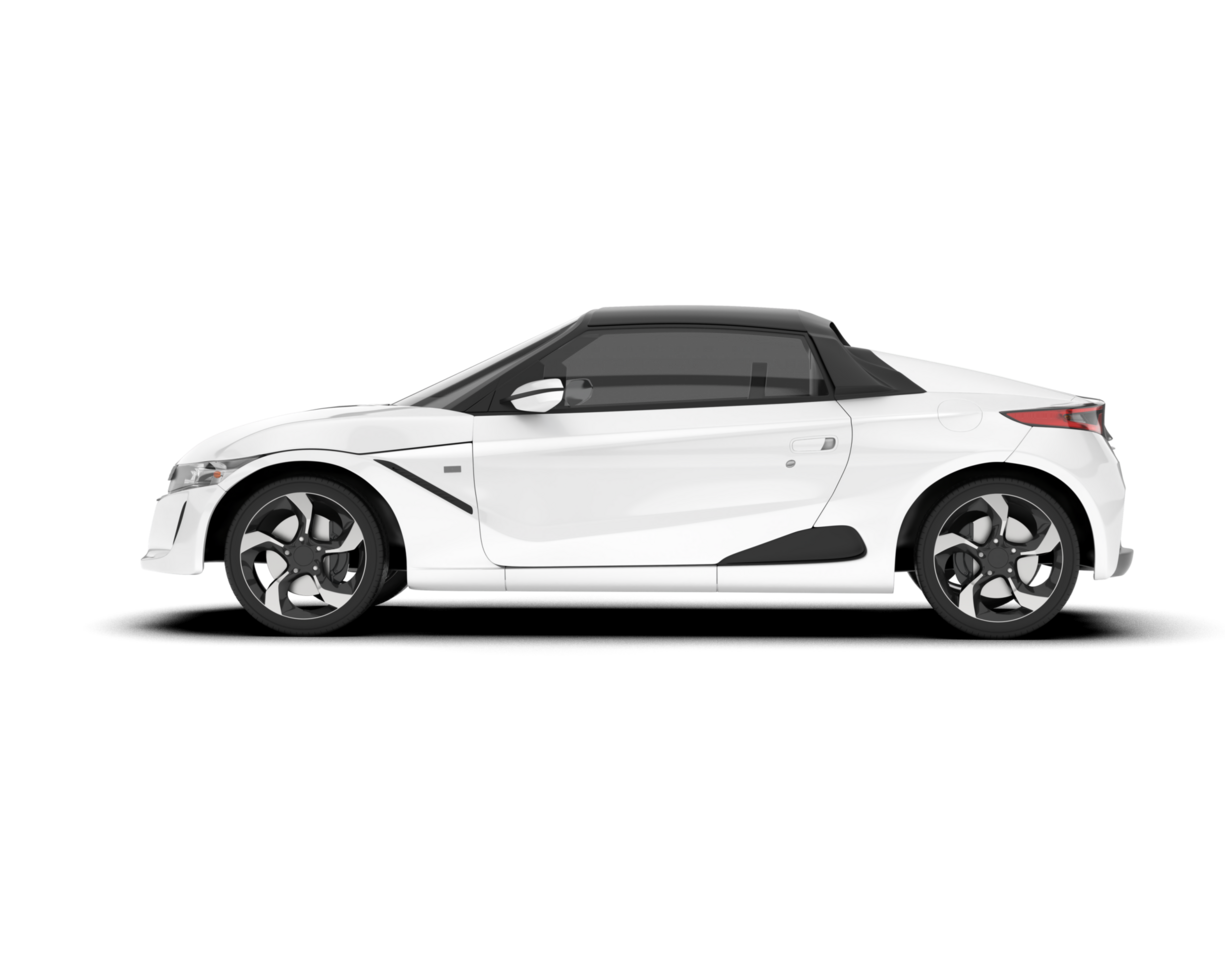 White sport car on transparent background. 3d rendering - illustration png
