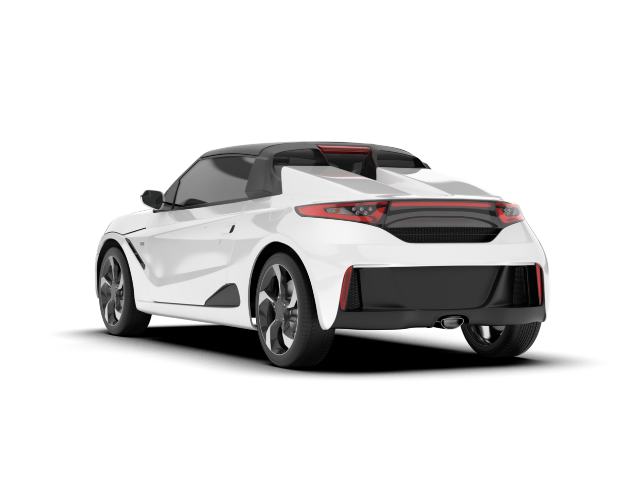 White sport car on transparent background. 3d rendering - illustration png