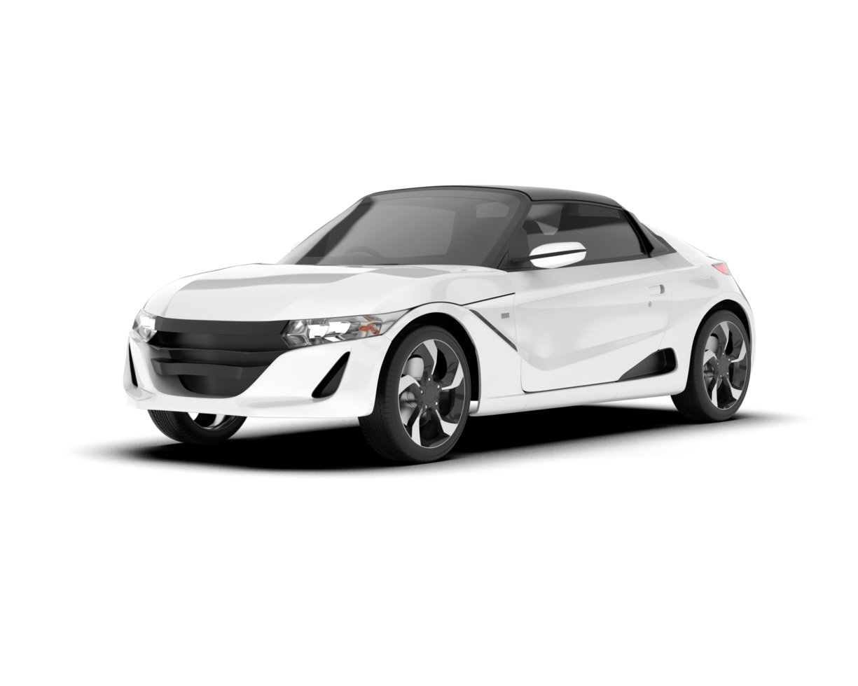 White sport car on transparent background. 3d rendering - illustration png