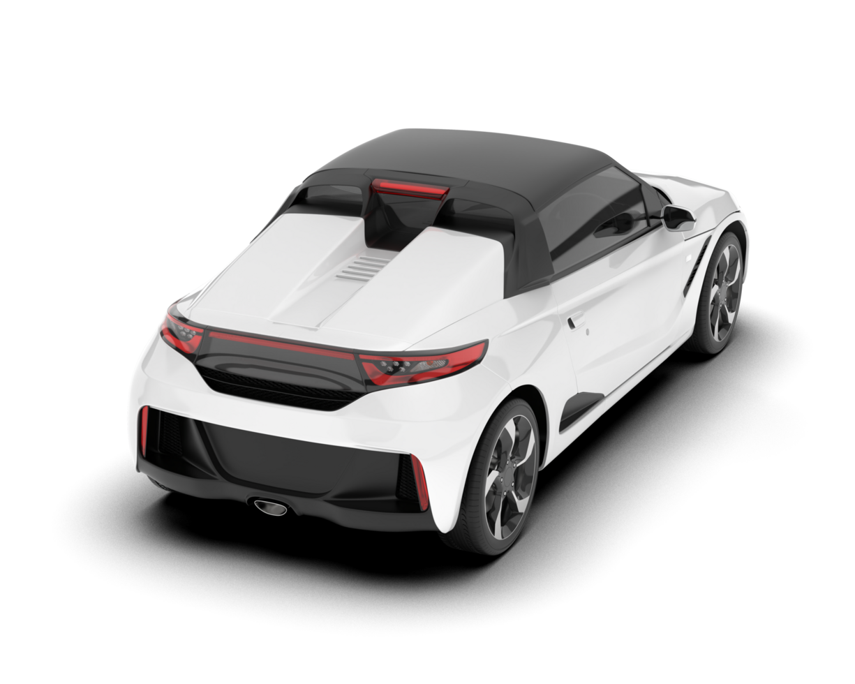 White sport car on transparent background. 3d rendering - illustration png