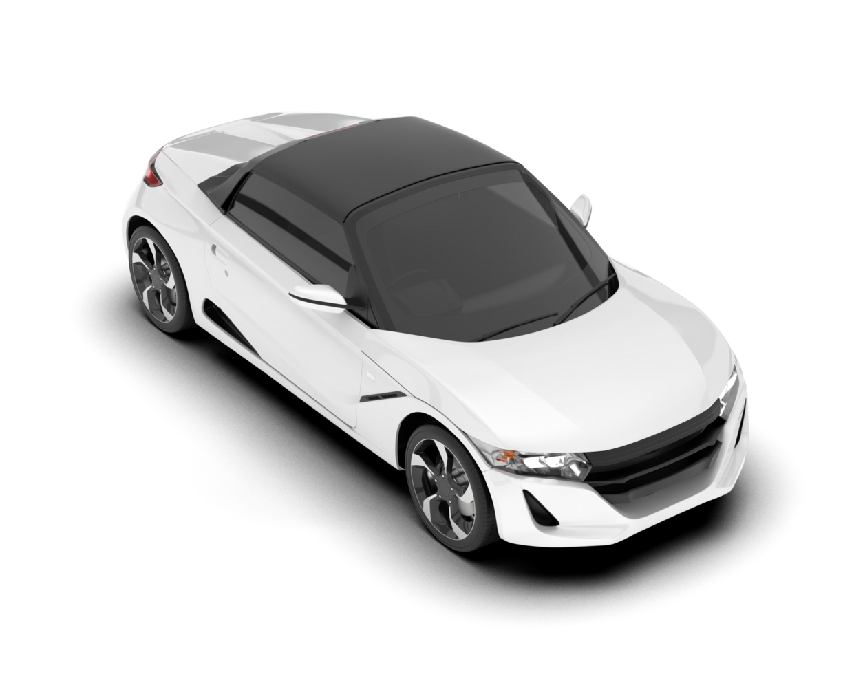 White sport car on transparent background. 3d rendering - illustration png