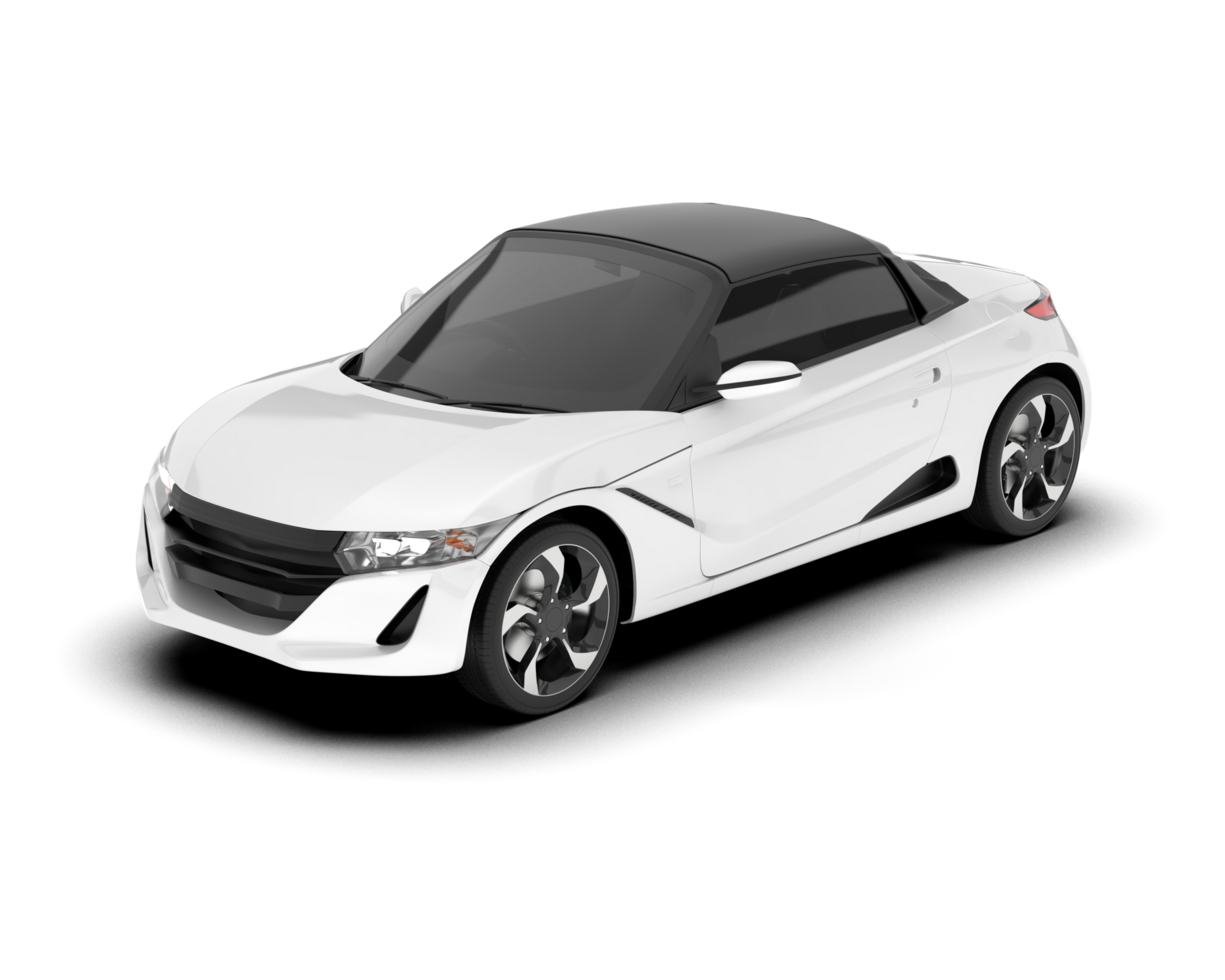 White sport car on transparent background. 3d rendering - illustration png