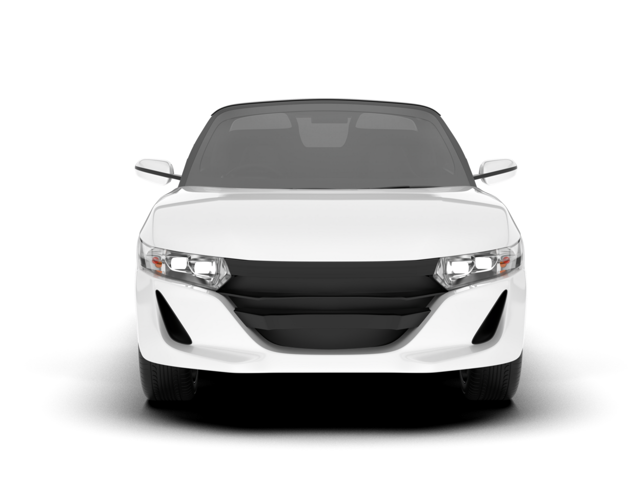 White sport car on transparent background. 3d rendering - illustration png