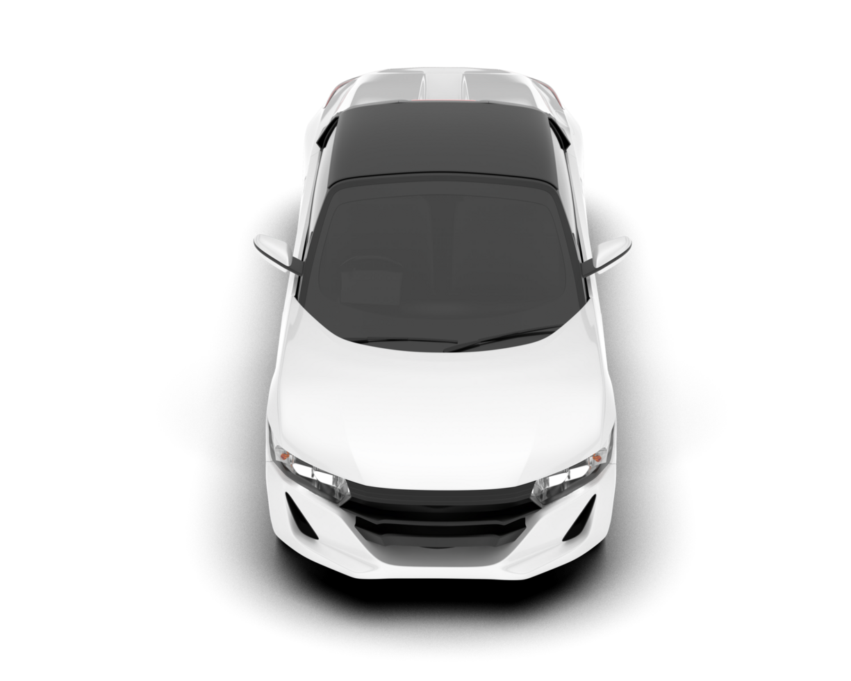 White sport car on transparent background. 3d rendering - illustration png