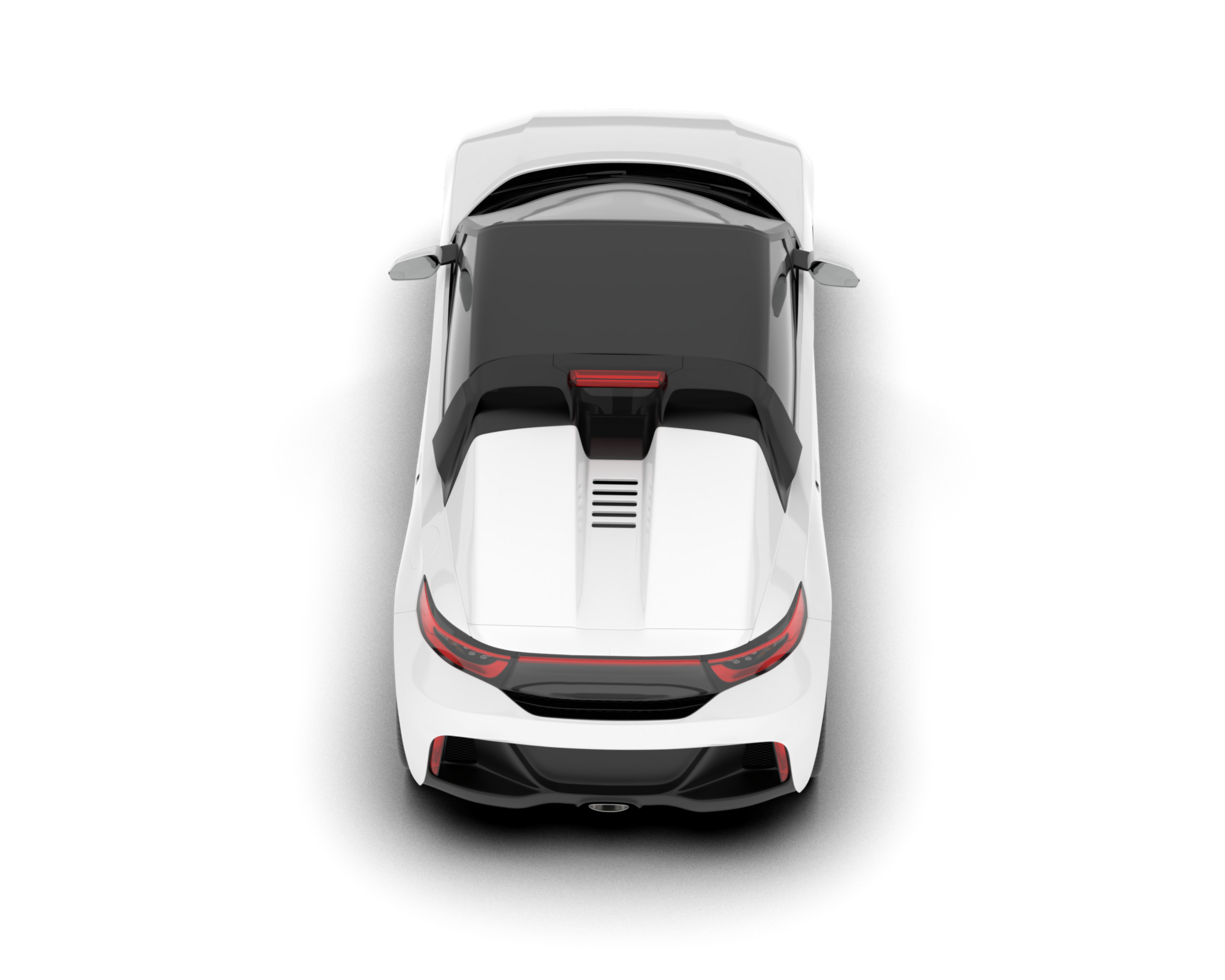 White sport car on transparent background. 3d rendering - illustration png