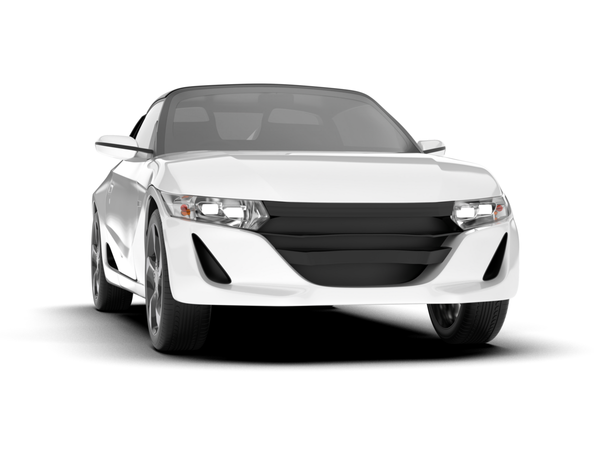 White sport car on transparent background. 3d rendering - illustration png