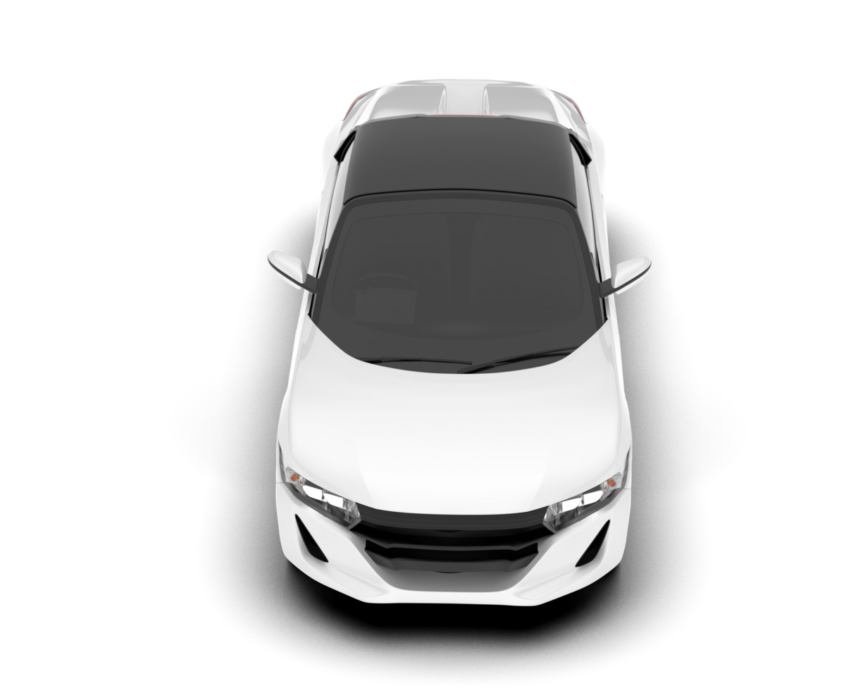White sport car on transparent background. 3d rendering - illustration png