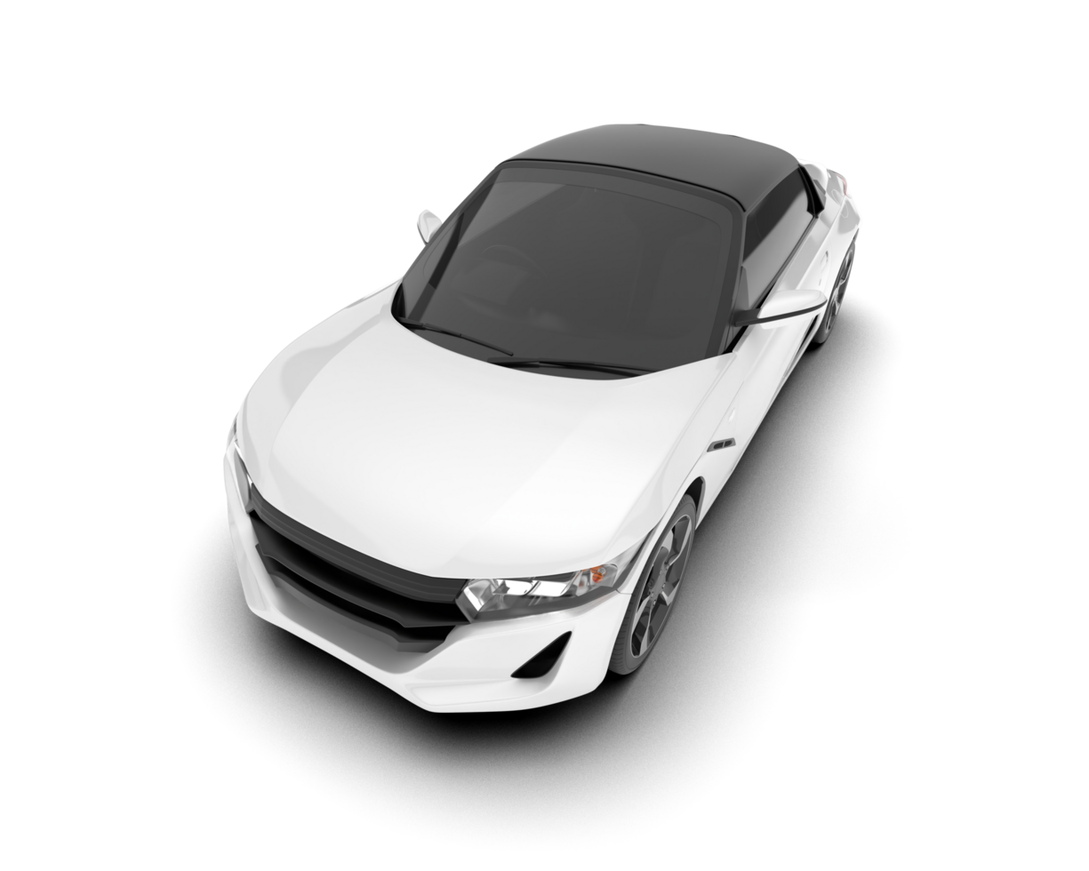 White sport car on transparent background. 3d rendering - illustration png
