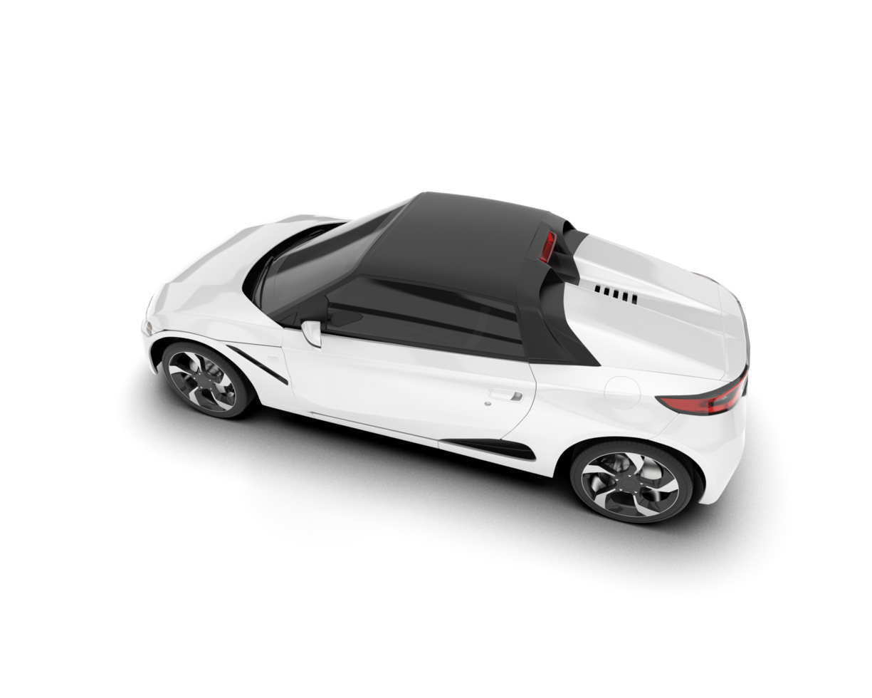 White sport car on transparent background. 3d rendering - illustration png
