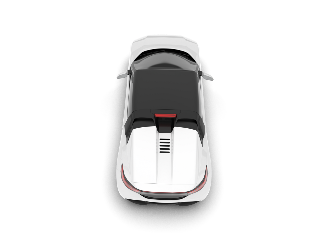 White sport car on transparent background. 3d rendering - illustration png