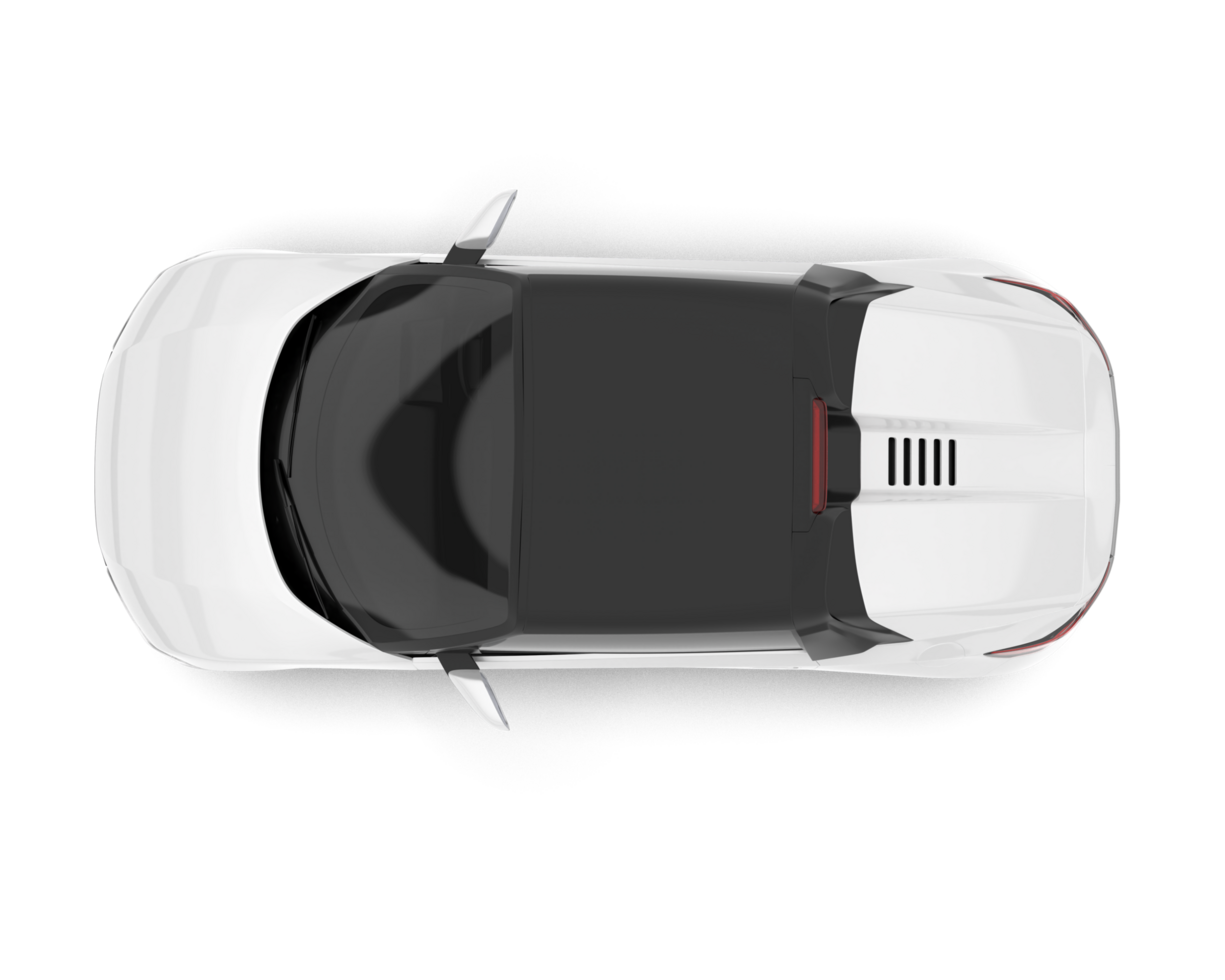 White sport car on transparent background. 3d rendering - illustration png