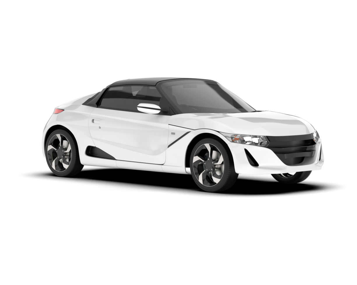 White sport car on transparent background. 3d rendering - illustration png