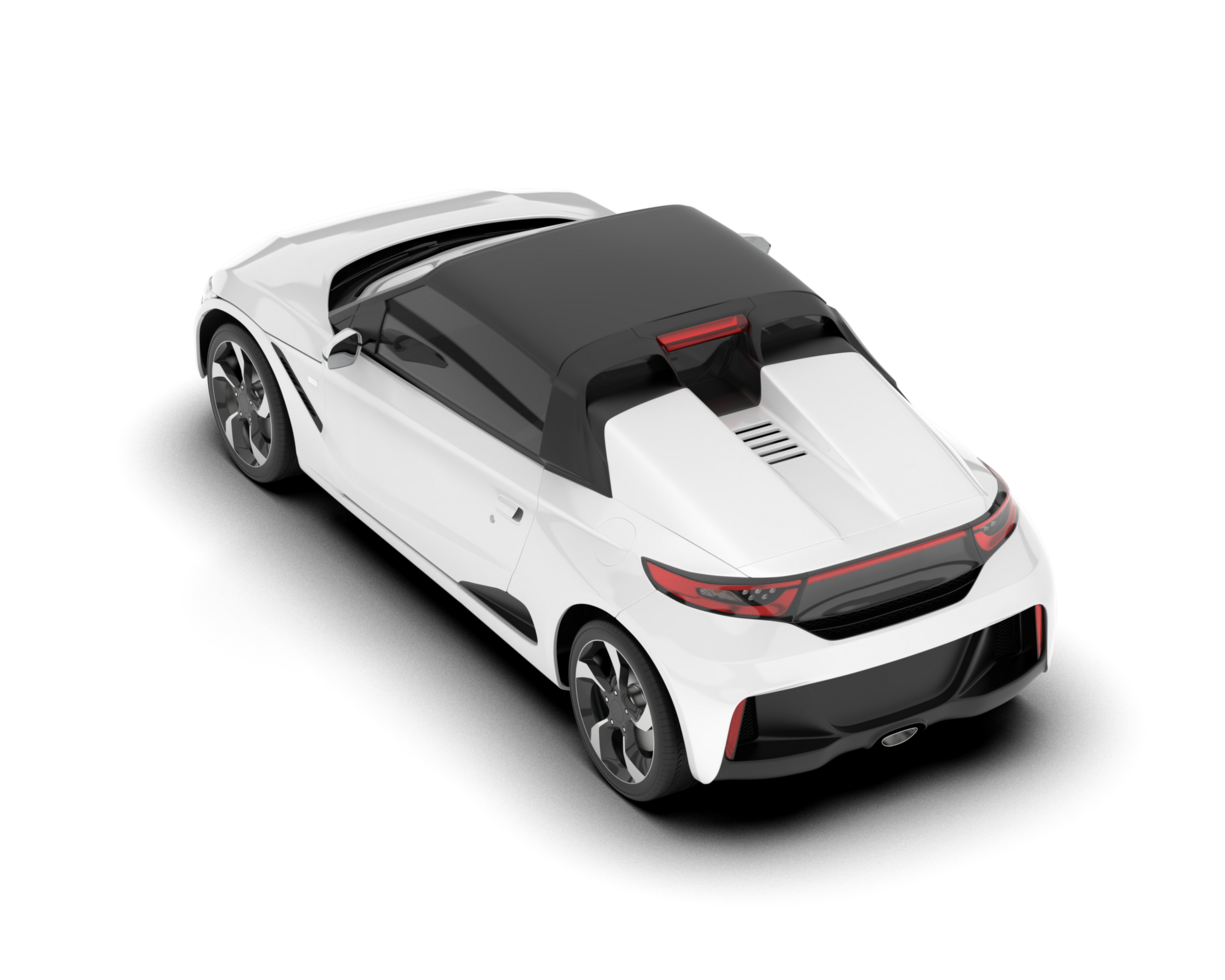 White sport car on transparent background. 3d rendering - illustration png