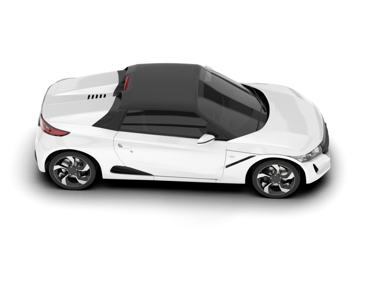 White sport car on transparent background. 3d rendering - illustration png