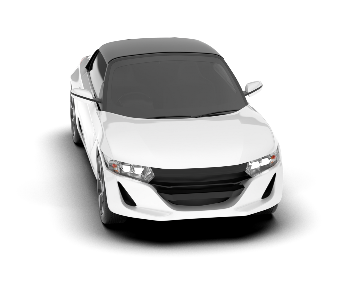 White sport car on transparent background. 3d rendering - illustration png