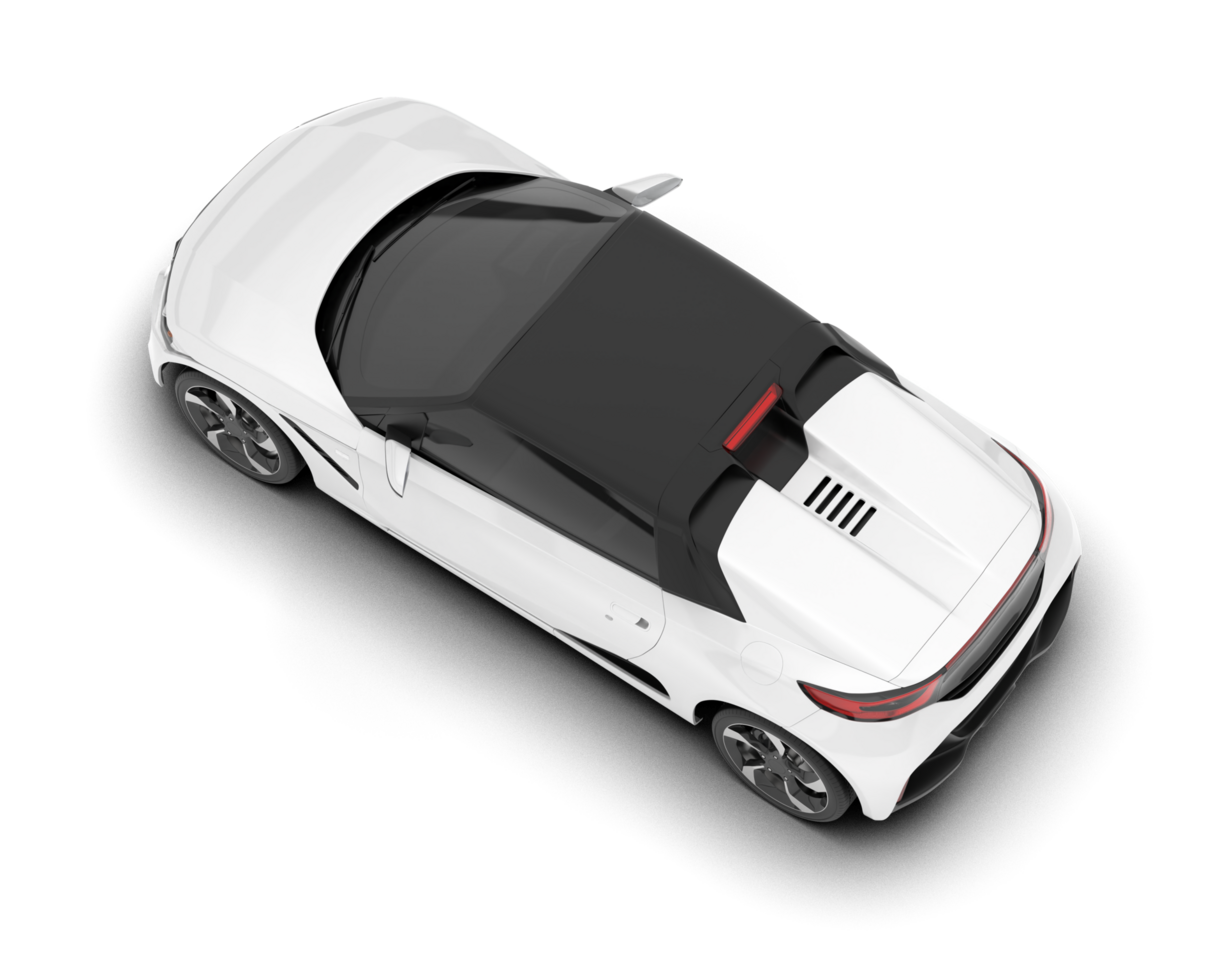 White sport car on transparent background. 3d rendering - illustration png