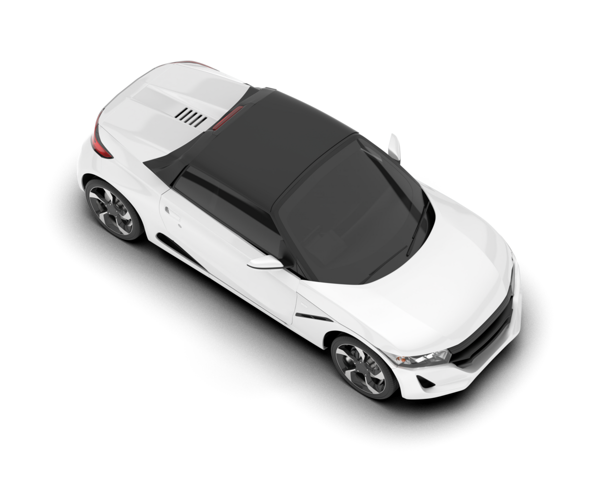 White sport car on transparent background. 3d rendering - illustration png